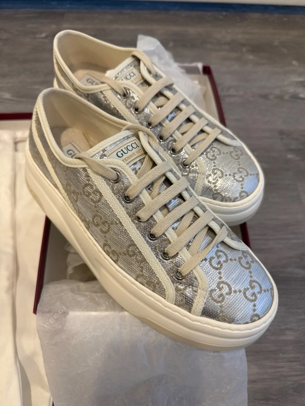 Gucci Women's GG Metallic Platform Sneakers